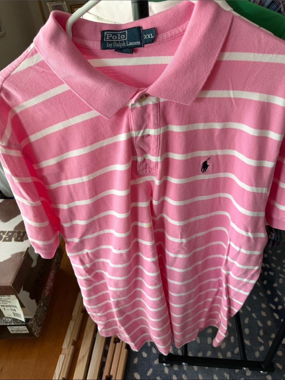Polo by Ralph Lauren Pink & White Striped Polo Shirt
